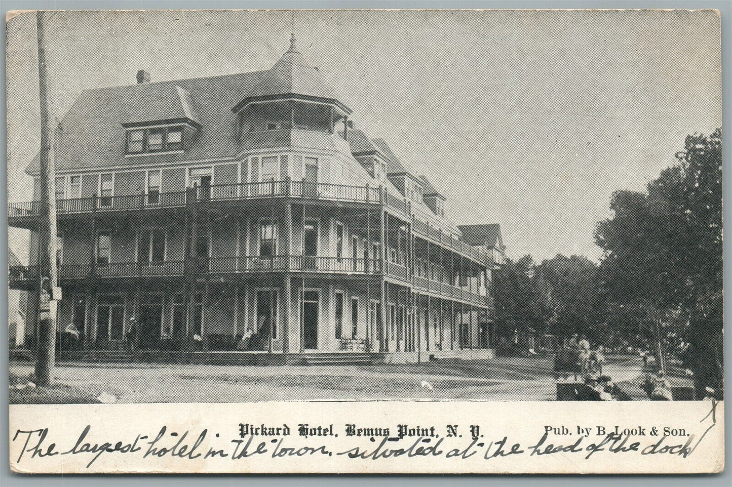 BEMUS POINT NY PICKARD HOTEL ANTIQUE POSTCARD