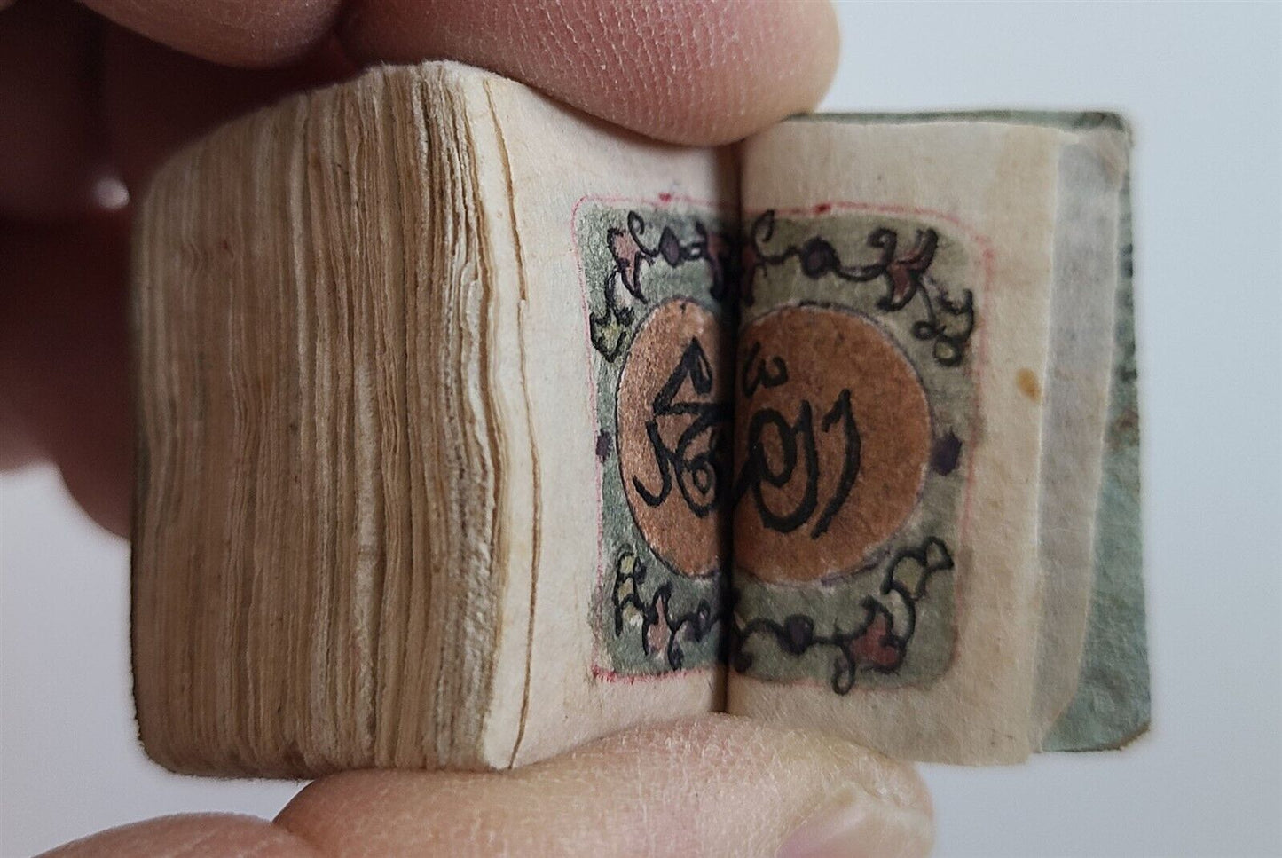 KORAN MINIATURE ARABIC MANUSCRIPT vintage QURAN ISLAMIC rare 25 x 35 mm