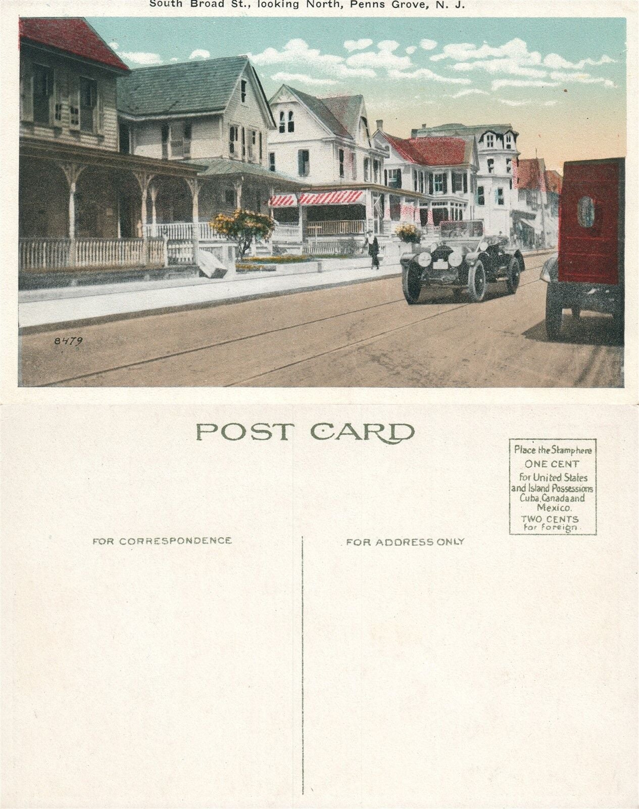 PENNS GROVE N.J. SOUTH BROAD STREET ANTIQUE POSTCARD
