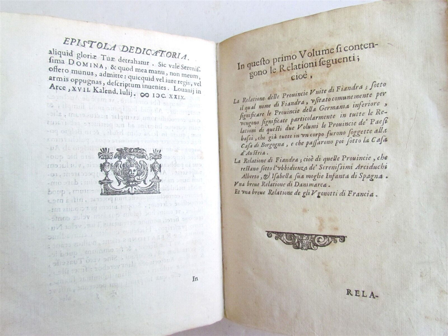 1630 RELATIONI DEL CARDINALE BENTIVOGLIO antique VELLUM BOUND