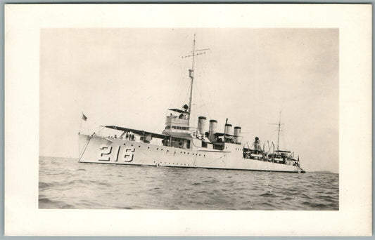 MILITARY SHIP U.SS. Jr. D. EDWARDS ANTIQUE REAL PHOTO POSTCARD RPPC