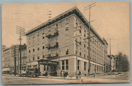 POTTSVILLE PA HOTEL ALLAN ANTIQUE POSTCARD