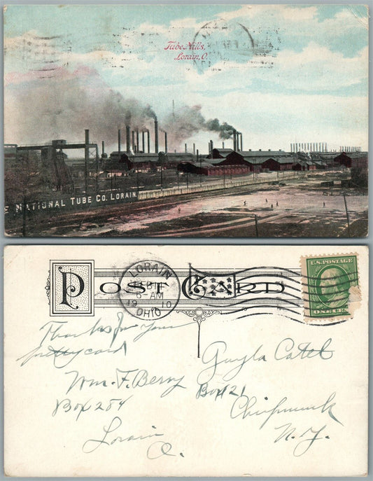 LORAIN OH TUBE MILLS 1910 ANTIQUE POSTCARD