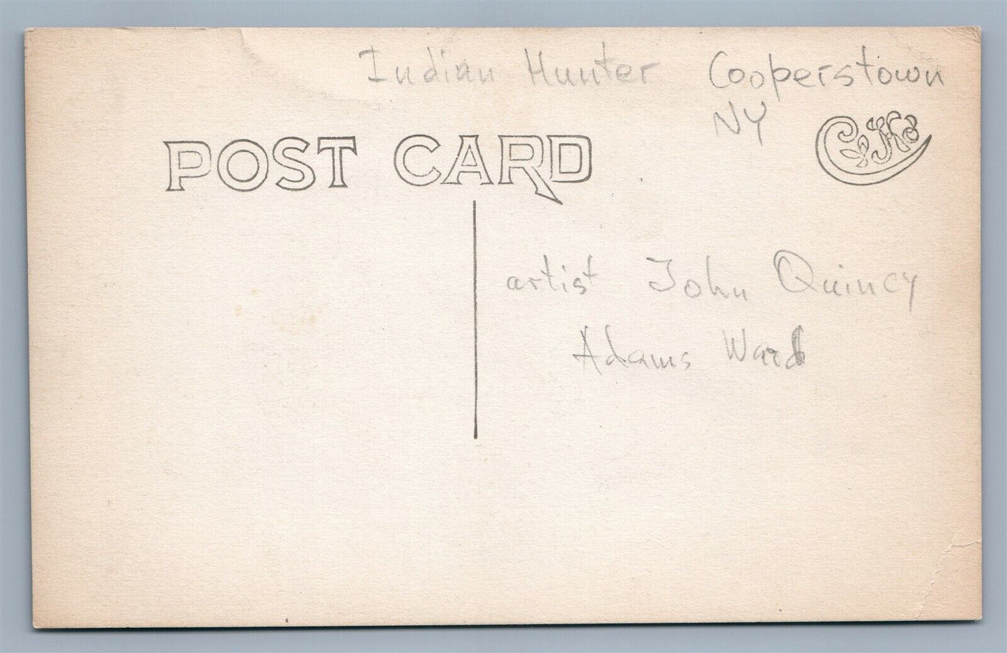 COOPERSTOWN NY INDIAN HUNTER ANTIQUE REAL PHOTO POSTCARD RPPC