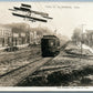 GLADBROOK IA MAIN STREET AIRPLANE ANTIQUE REAL PHOTO POSTCARD RPPC MONTAGE