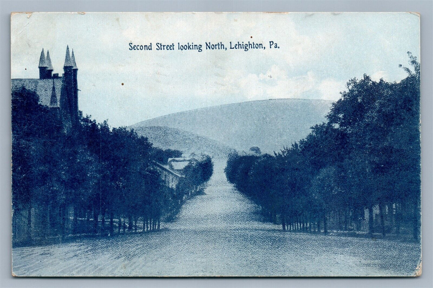 LEHIGHTON PA SECOND STREET 1910 ANTIQUE POSTCARD