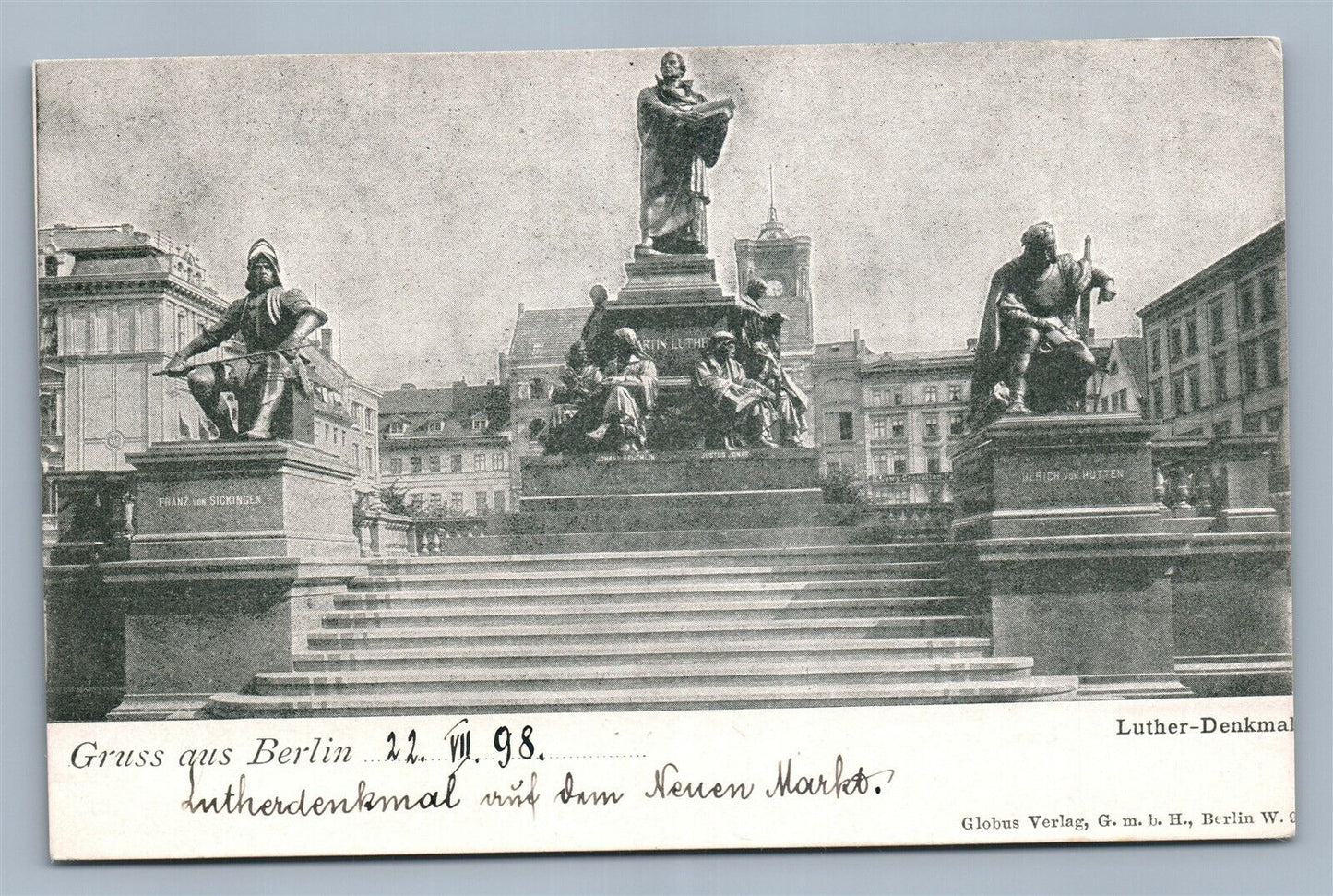 BERLIN GERMANY LUTHER DENKMAL ANTIQUE POSTCARD