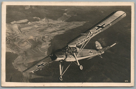 GERMAN STORCH AIRPLANE MILITARY VINTAGE POSTCARD