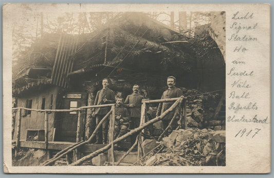 GERMAN SOLDIERS 1917 WWI ERA ANTIQUE REAL PHOTO POSTCARD RPPC