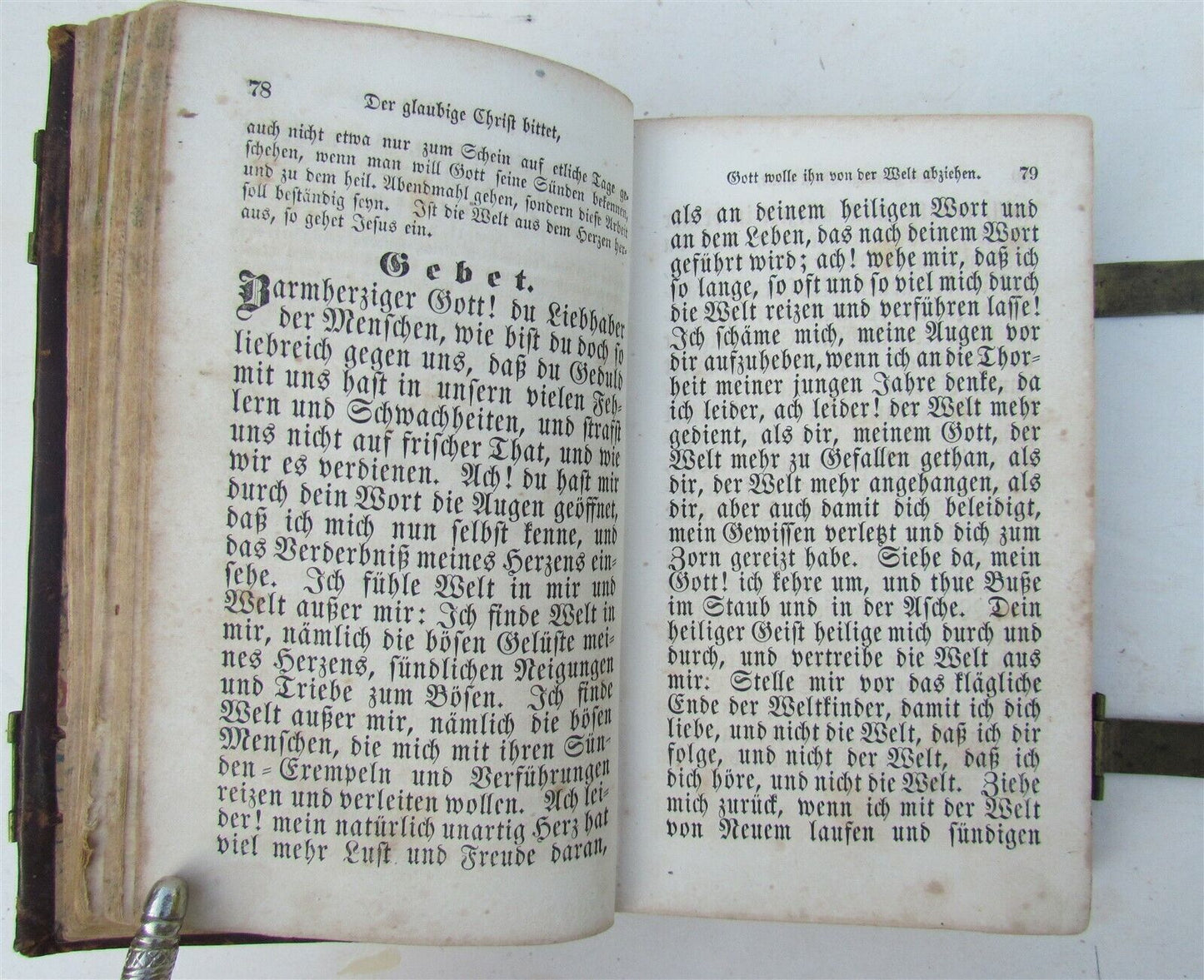 1856 GERMAN DAILY PRAYERS BOOK By Johann Stark antique AMERICANA Philadelphia