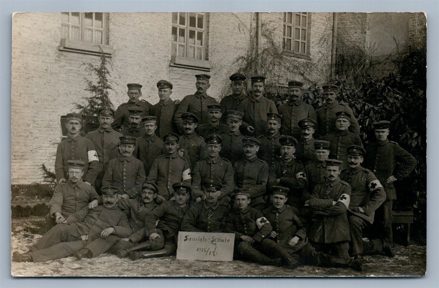 RED CROSS GERMAN SANITARY CORPS WWI 1917 ANTIQUE REAL PHOTO POSTCARD RPPC