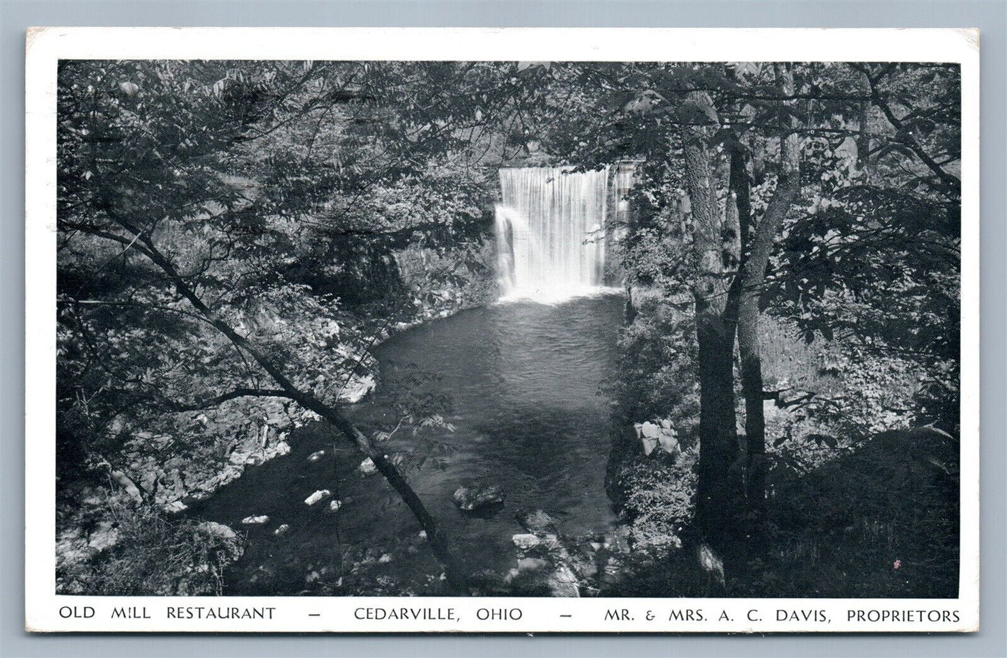 CEDARVILLE OH OLD MILL RESTAURANT 1952 VINTAGE POSTCARD