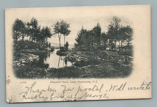 LAKE HOPATCONG NJ PLEASANT HOOK ANTIQUE POSTCARD