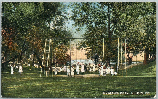 MILTON PA RIVERSIDE PARK ANTIQUE POSTCARD