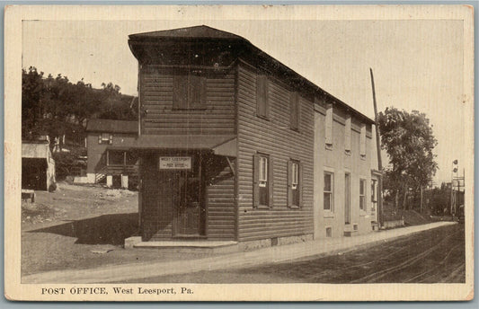 WEST LEESPORT PA POST OFFICE ANTIQUE POSTCARD