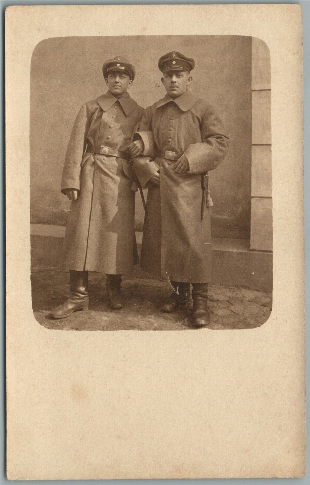 GERMAN SOLDIERS WWI ERA w/ DAGGERS ANTIQUE REAL PHOTO POSTCARD RPPC