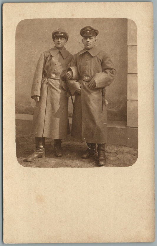 GERMAN SOLDIERS WWI ERA w/ DAGGERS ANTIQUE REAL PHOTO POSTCARD RPPC