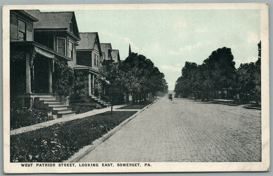 SOMERSET PA WEST PATRIOT STREET ANTIQUE POSTCARD