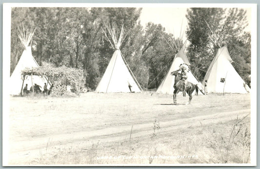 MONTANA INDIAN CAMP VINTAGE REAL PHOTO POSTCARD RPPC