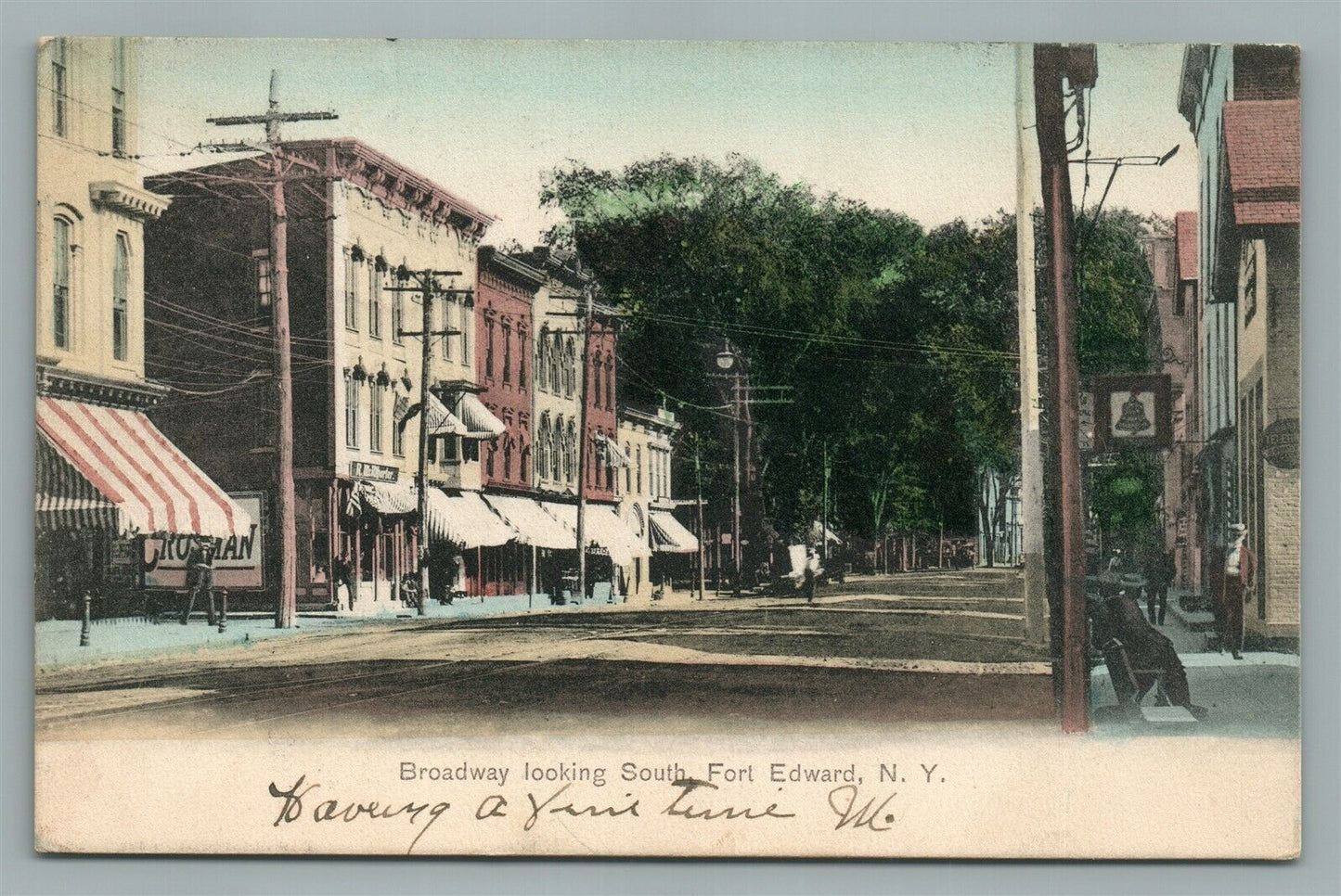 FORT EDWARD NY BROADWAY ANTIQUE POSTCARD