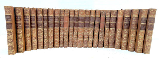 1850s BRITISH POETS 25 VOLUMES SET antique DECORATIVE BINDINGS poetry