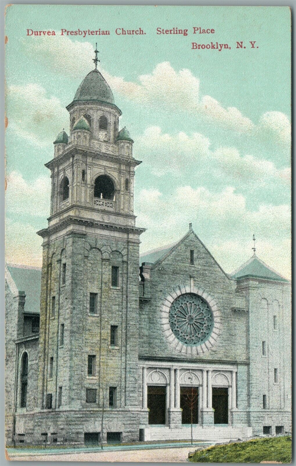 BROOKLYN NY DURVEA PRESBYTERIAN CHURCH ANTIQUE POSTCARD