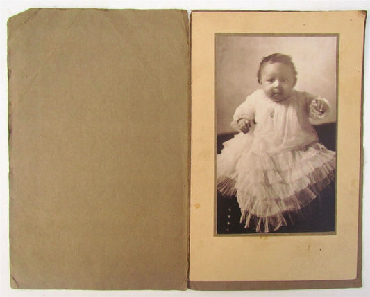 BLACK AMERICANA BABY GIRL LARGE ANTIQUE PHOTO