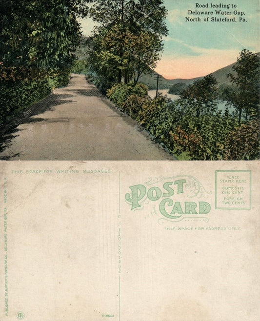 DELAWARE WATER GAP PA BOAT LANDING NORTH OF SLATEFORD ANTIQUE POSTCARD