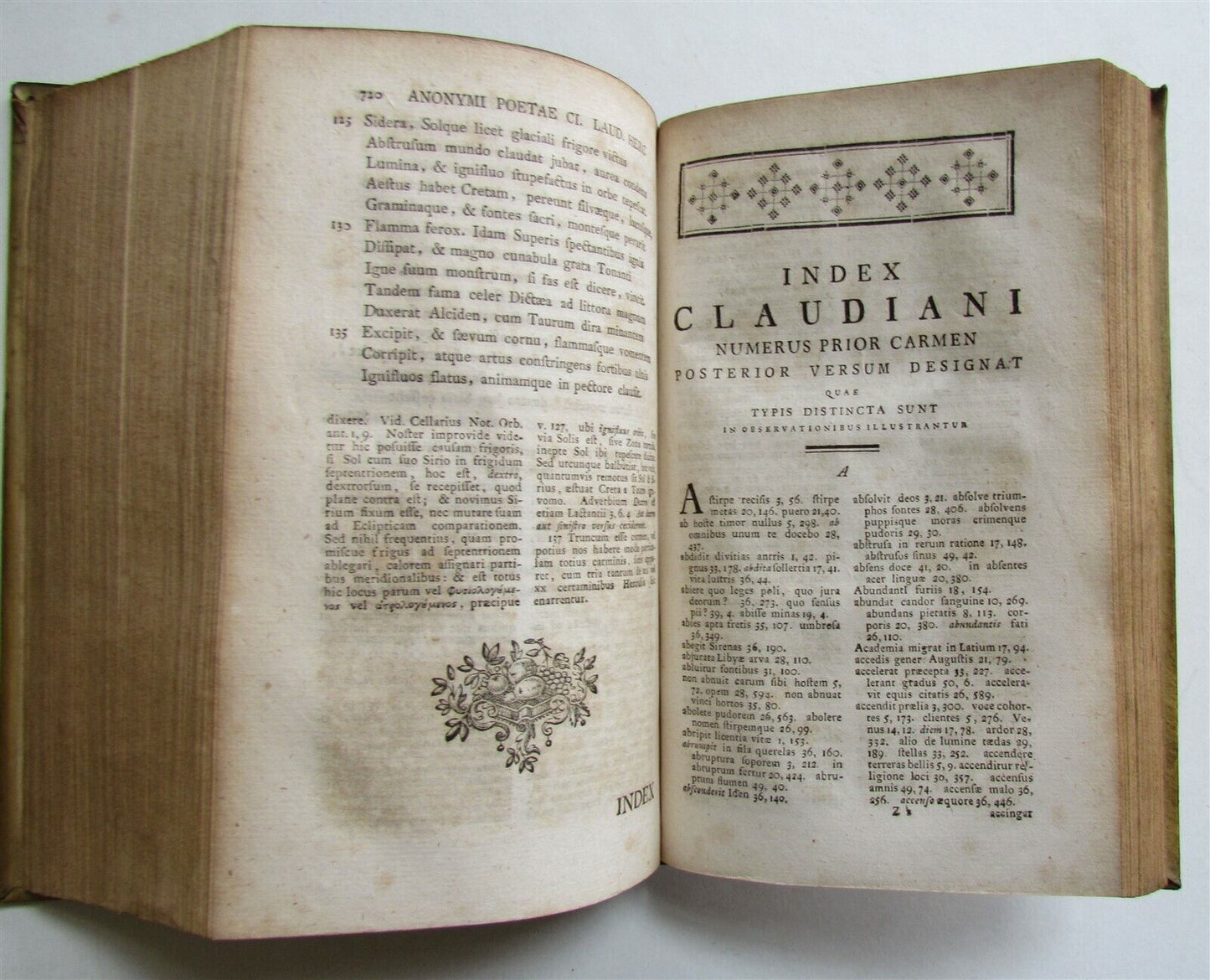 1759 ANCIENT POETRY by CLAUDIAN VELLUM BOUND antique