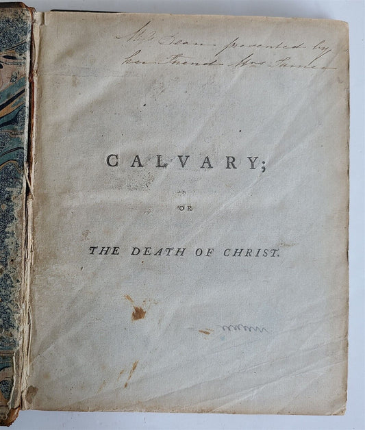 1792 Calvary Or The Death of Christ in ENGLISH antique POETRY