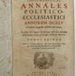 1706 VELLUM BOUND ANTIQUE FOLIO ANNALES POLITICO-ECCLESIASTICI by S. BASNAGII