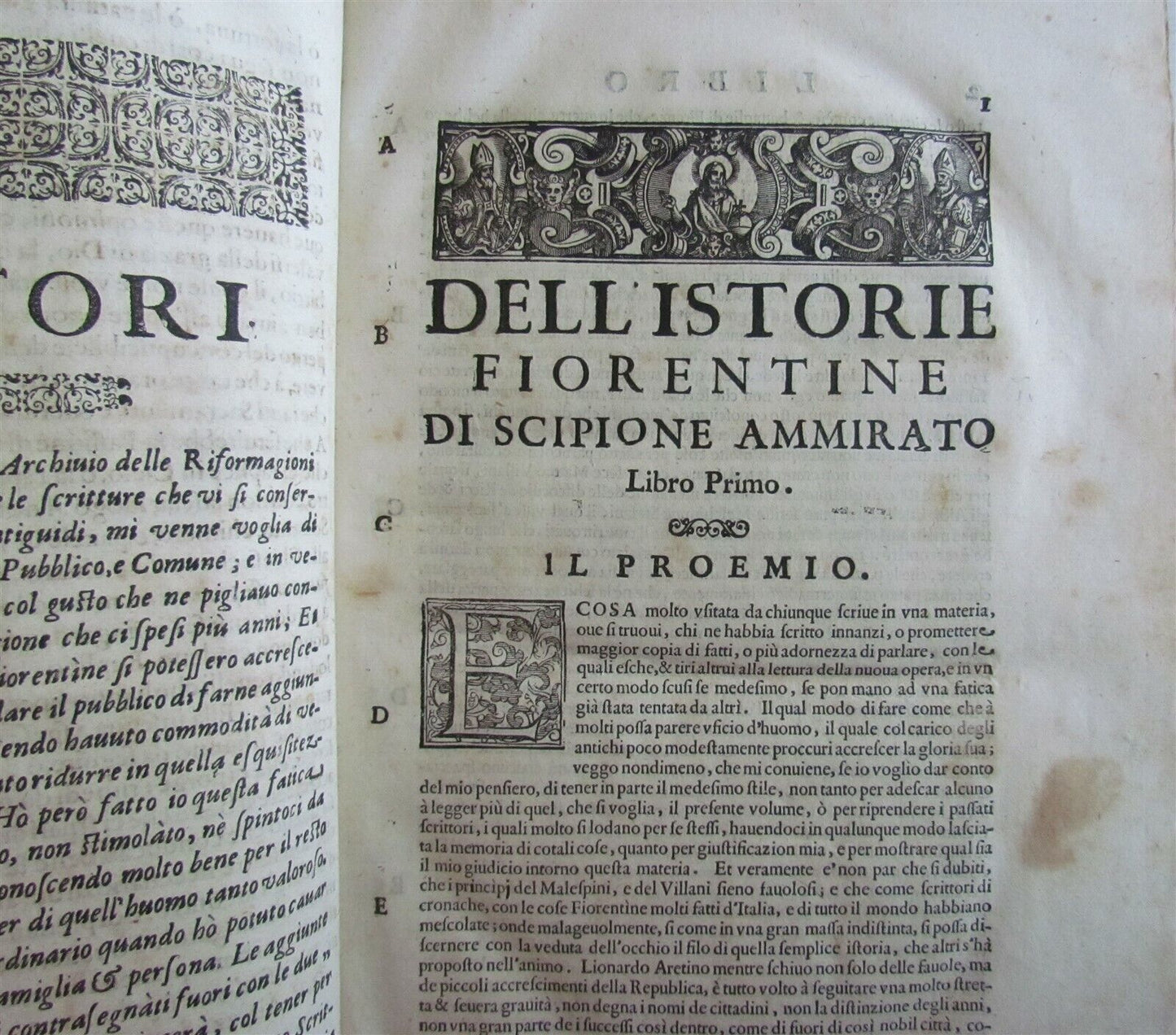 1641-1647 HISTORY OF FLORENCE 3 FOLIO VOLUMES by Ammirato antique VELLUM BOUND