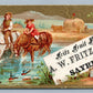 SAYRE PA ANTIQUE VICTORIAN TRADE CARD FRUITS & VEGETABLES DEALER ADVERTISING