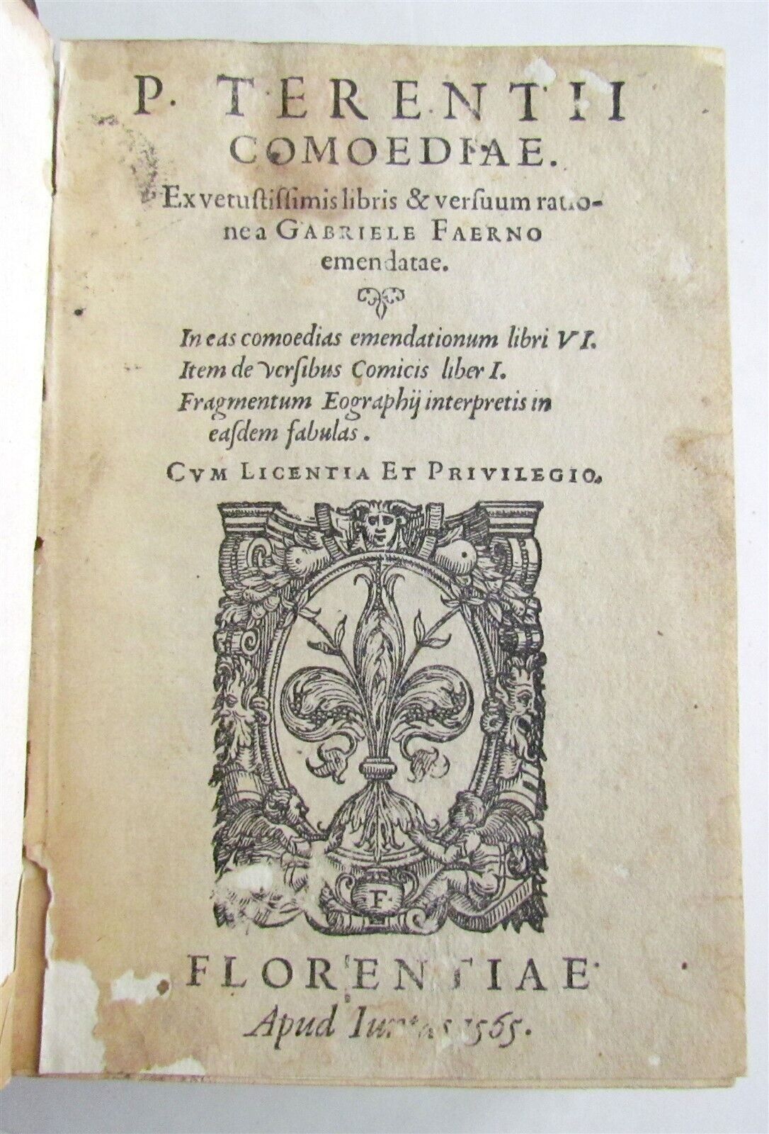 1565 TERENCE COMEDIES POETRY antique P. Terentius Afer 16th century