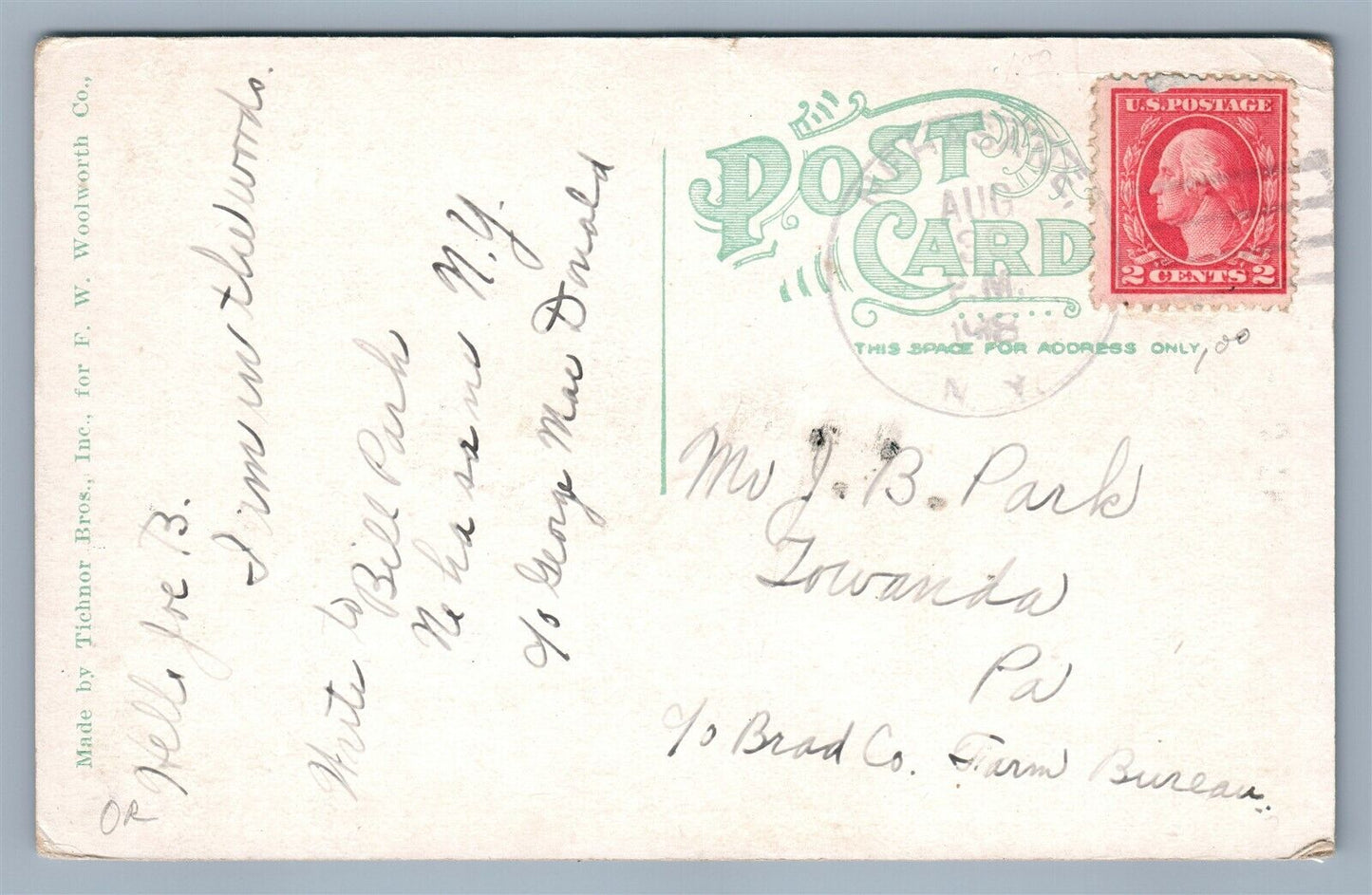 CARTHAGE NY BRIDGE STREET ANTIQUE POSTCARD