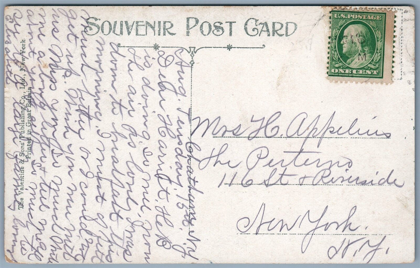 CHATHAM NY PAYN AVENUE ANTIQUE POSTCARD