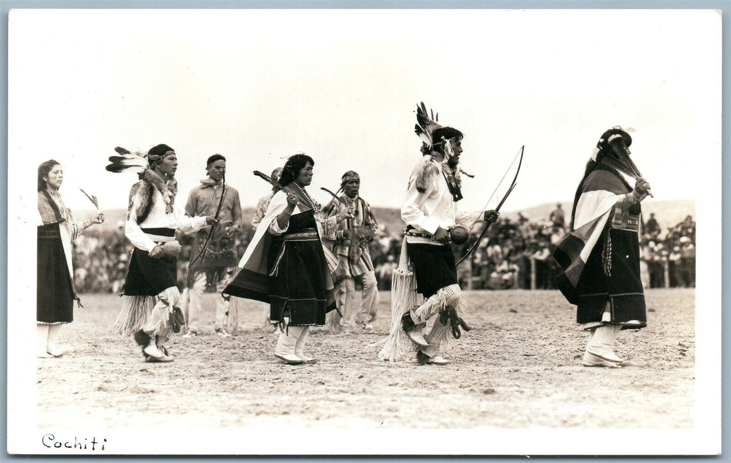 COCHITI INDIAN DANCE ANTIQUE REAL PHOTO POSTCARD RPPC