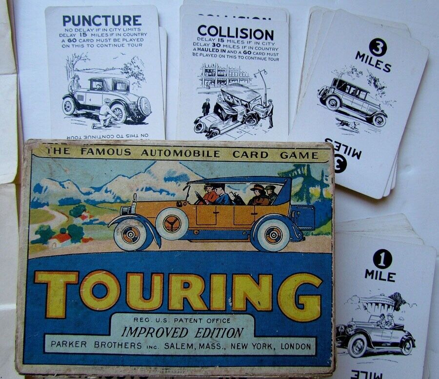 AUTOMOBILE CARD GAME TOURING w/ ORIGINAL BOX & INSTRUCTIONS