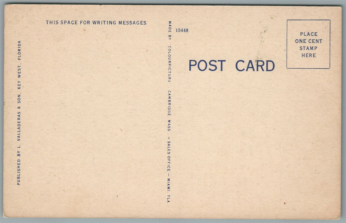 KEY WEST FL U.S.O .BUILDING VINTAGE POSTCARD