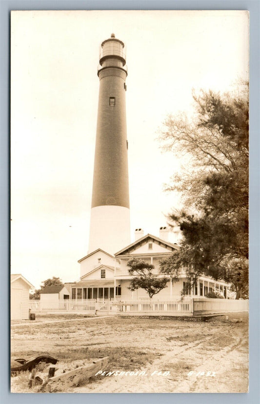 PENSACOLA FL LIGHT HOUSE ANTIQUE REAL PHOTO POSTCARD RPPC