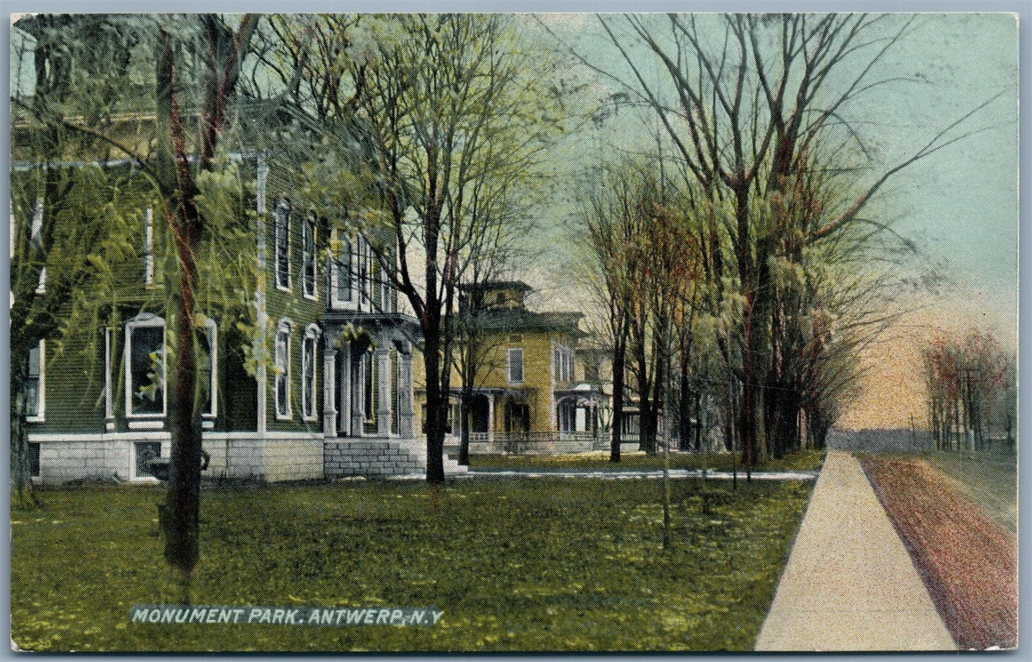 ANTWERP NY MONUMENT PARK ANTIQUE POSTCARD