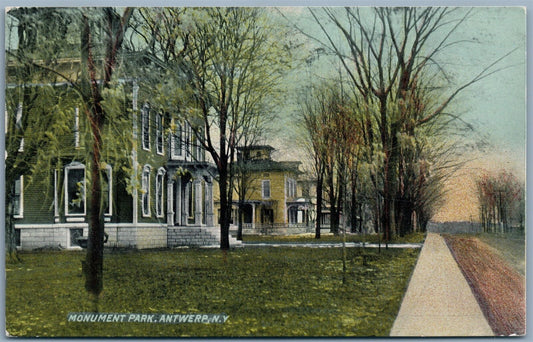 ANTWERP NY MONUMENT PARK ANTIQUE POSTCARD