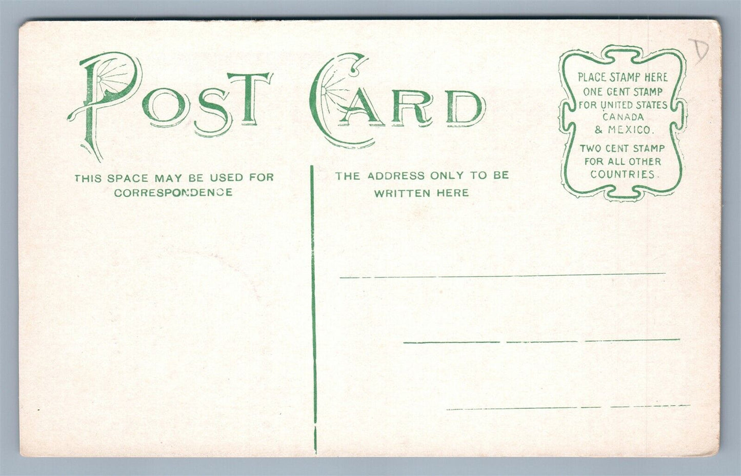 NEW YORK NY BELVIDERE CENTRAL PARK ANTIQUE POSTCARD #100