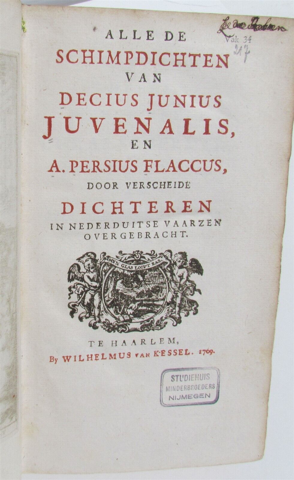 1709 ROMAN POETRY SATYRAE Juvenal & Persius Flaccus VELLUM antique in DUTCH