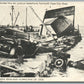 FALMOUTH CAPE COD MA AUTOMOBILES HURLED THRU AIR LAND ANTIQUE POSTCARD