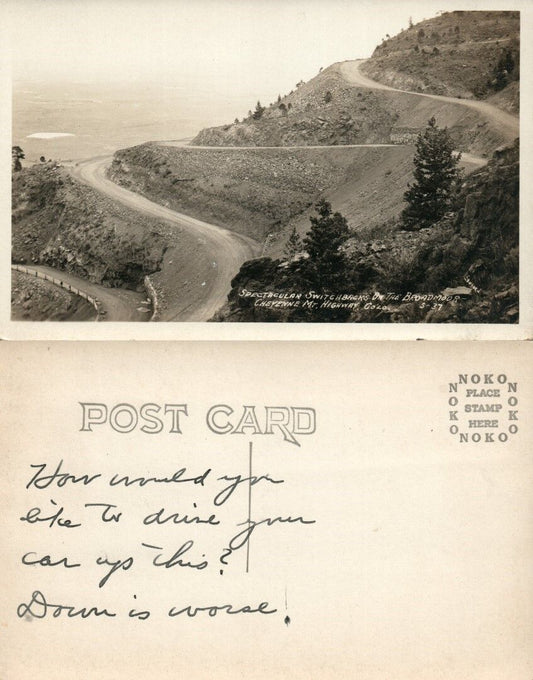 BROADMOOR CHEYENNE MT. HIGHWAY CO RPPC REAL PHOTO ANTIQUE POSTCARD