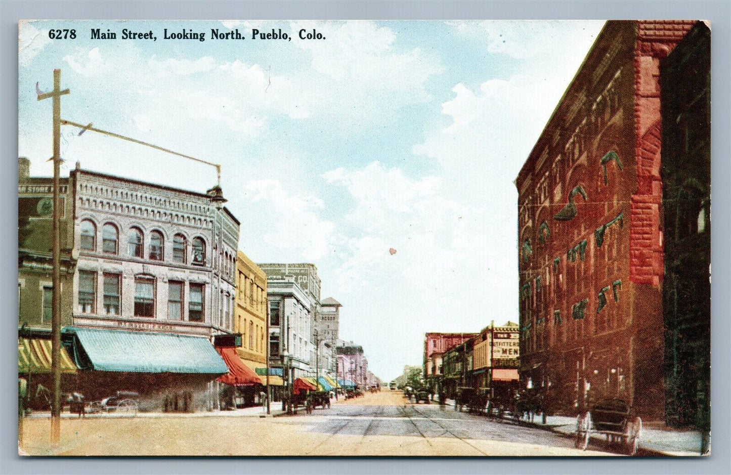 PUEBLO CO MAIN STREET ANTIQUE POSTCARD