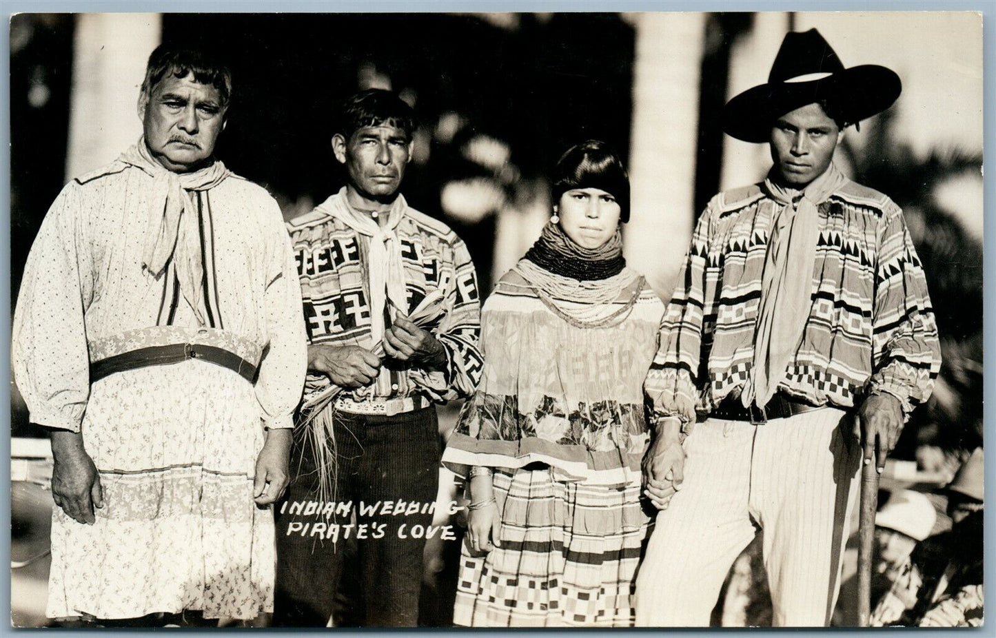 INDIAN WEDDING PIRATE'S COVE VINTAGE REAL PHOTO POSTCARD RPPC