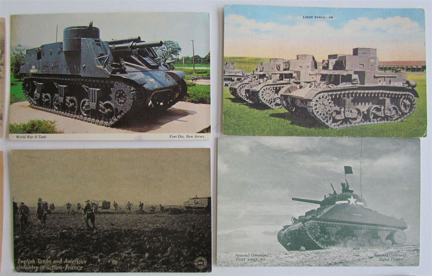 LOT of 15 VINTAGE MILITARY THEME POSTCARDS w/ TANKS
