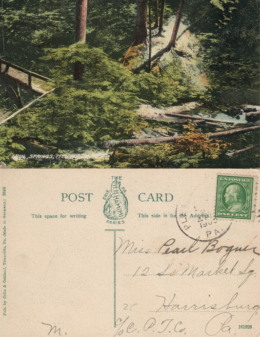 TITUSVILLE PA IRON SPRINGS ANTIQUE POSTCARD